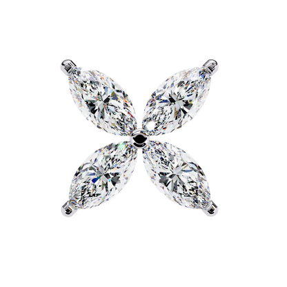 Marquise Cut Diamond Cluster Flower Earrings