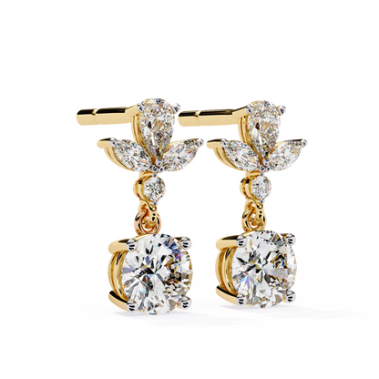 Round Brilliant Drop Earrings