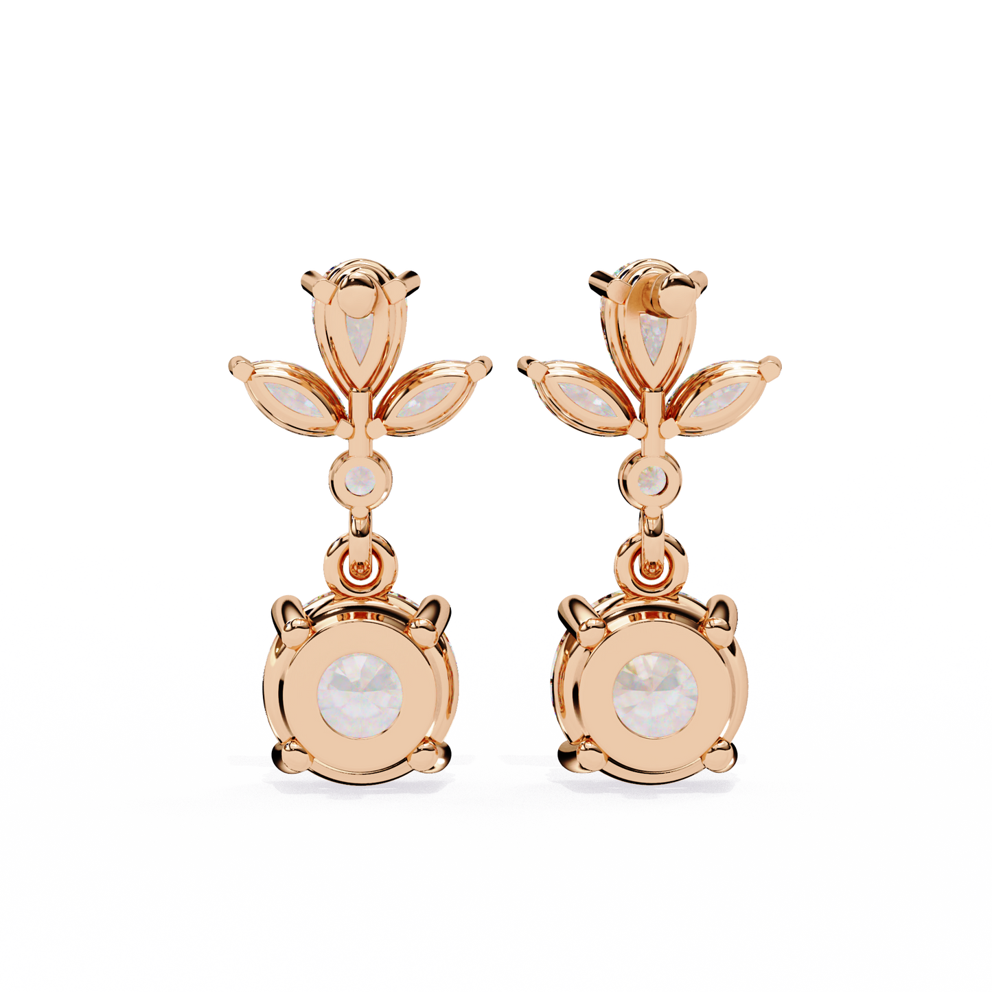 Round Brilliant Drop Earrings