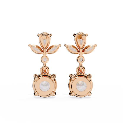 Round Brilliant Drop Earrings