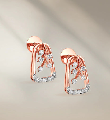 Floral Arch Diamond Stud Earrings