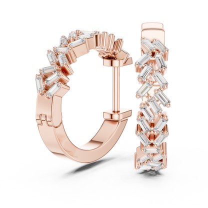 Baguette Diamond Hoop Earrings