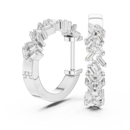 Baguette Diamond Hoop Earrings