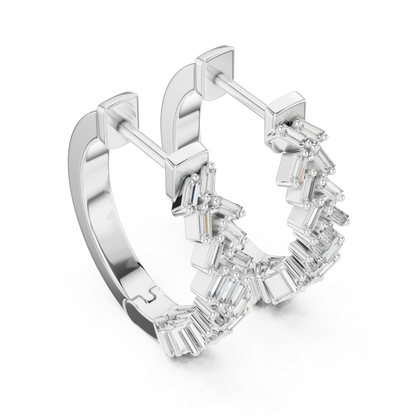 Baguette Diamond Hoop Earrings