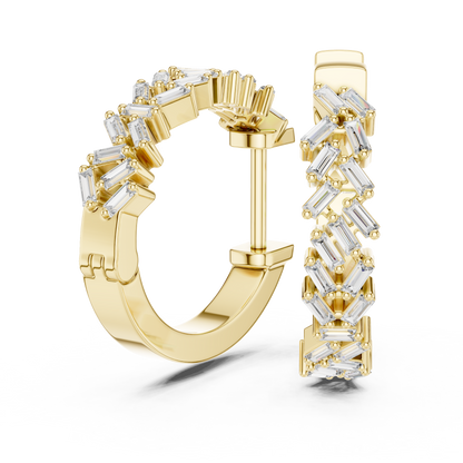 Baguette Diamond Hoop Earrings