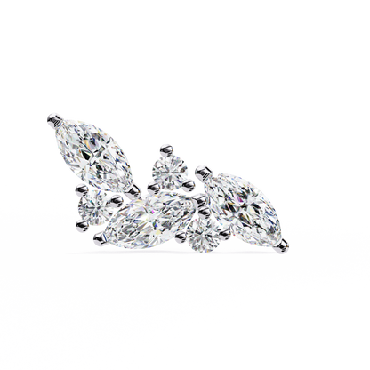 Marquise & Round Diamond Cluster Earring