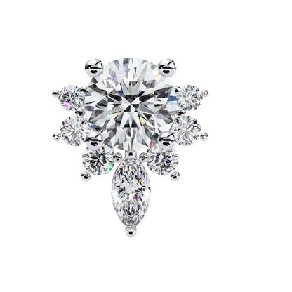Floral Diamond Cluster Stud Earrings