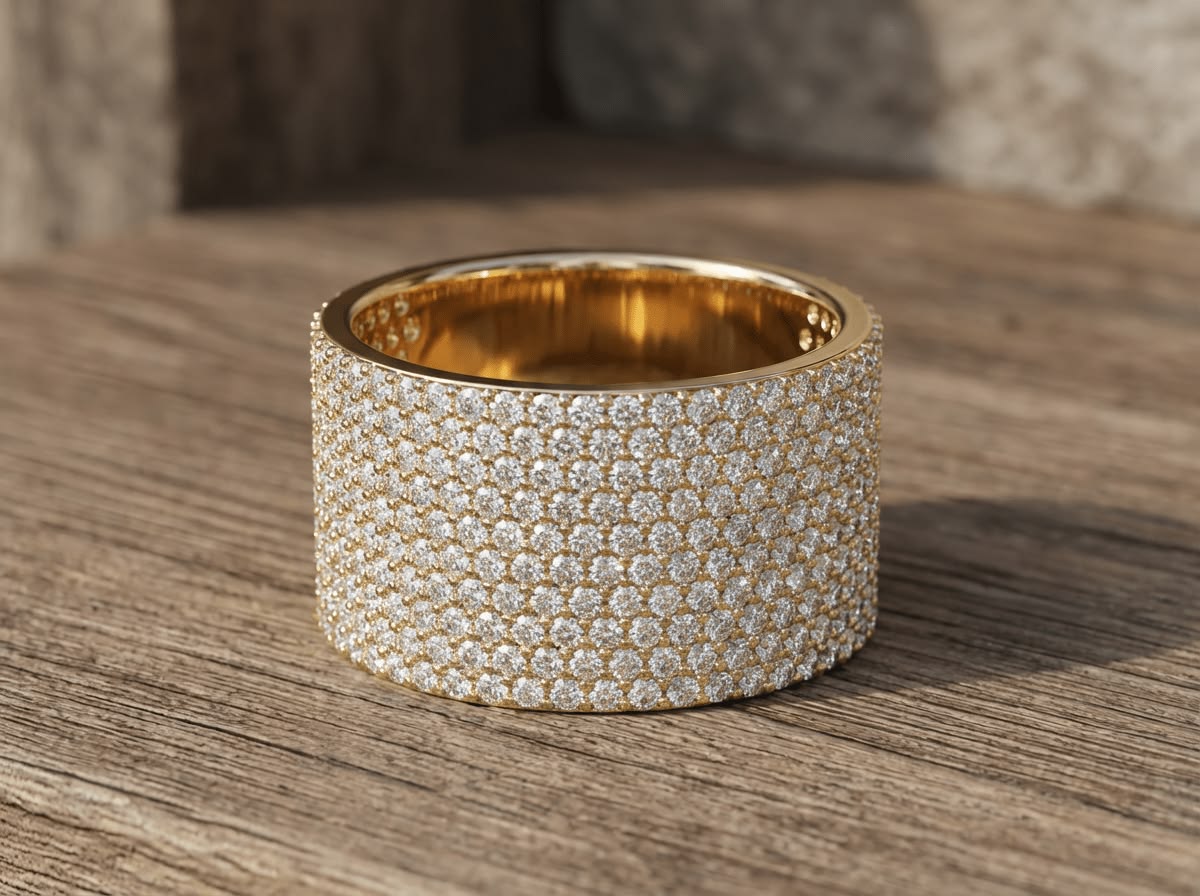 pavé diamond band
