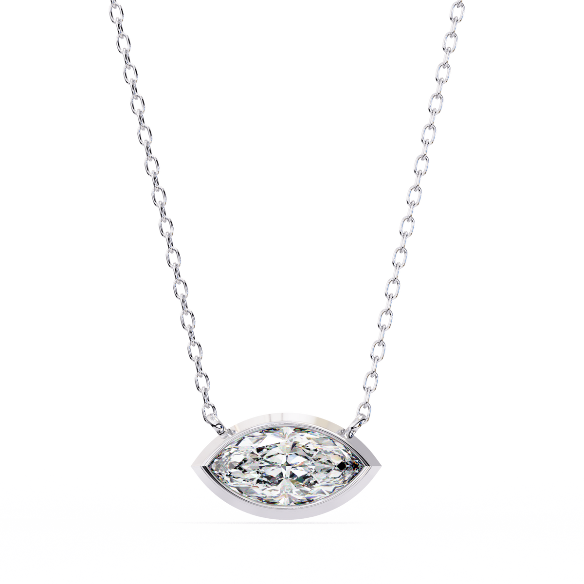 Marquise Bezel-Set Diamond Pendant
