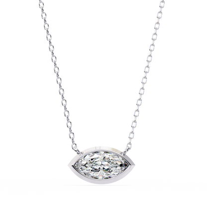 Marquise Bezel-Set Diamond Pendant
