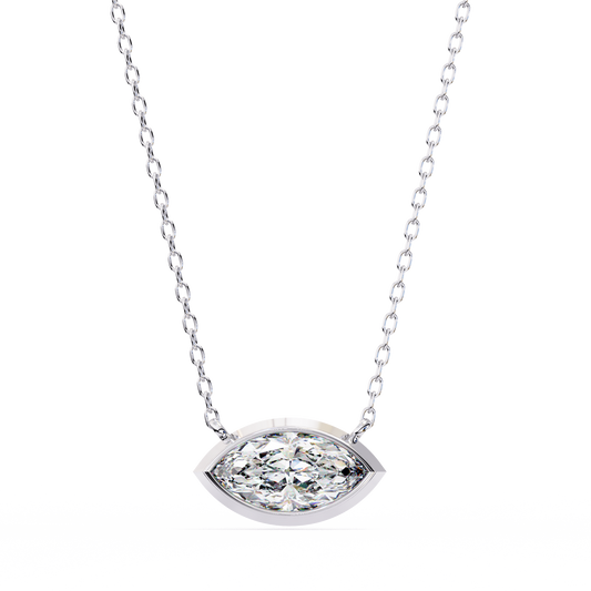 Marquise Bezel-Set Diamond Pendant