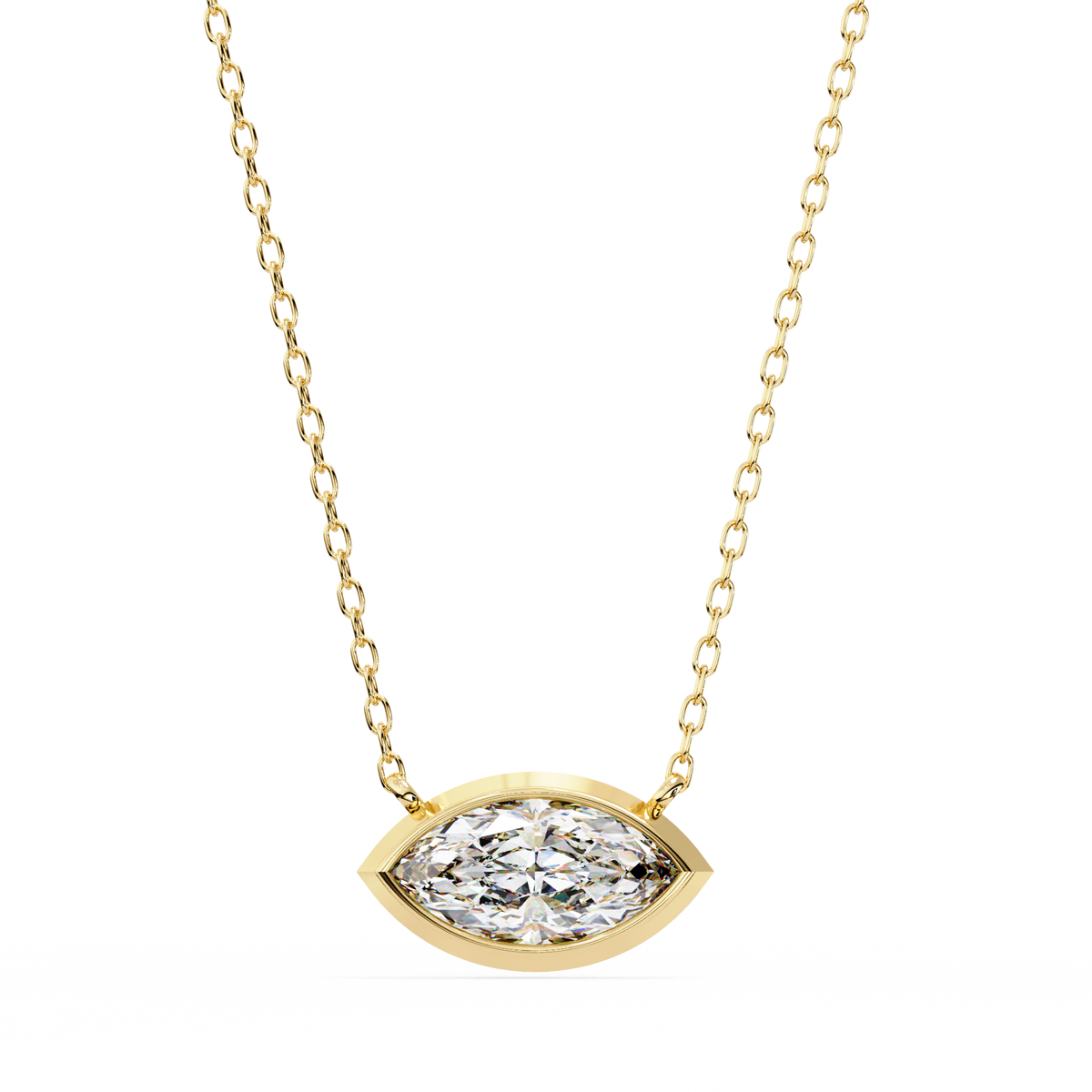 Marquise Bezel-Set Diamond Pendant