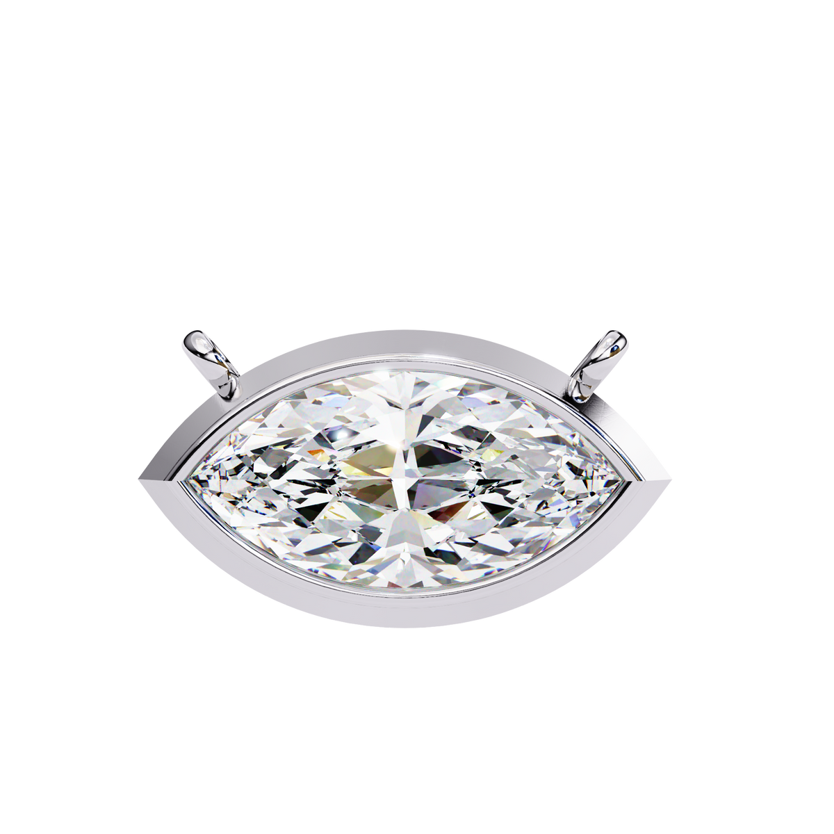 Marquise Bezel-Set Diamond Pendant