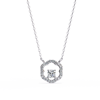 925 Sterling Silver & Diamond Halo Pendant