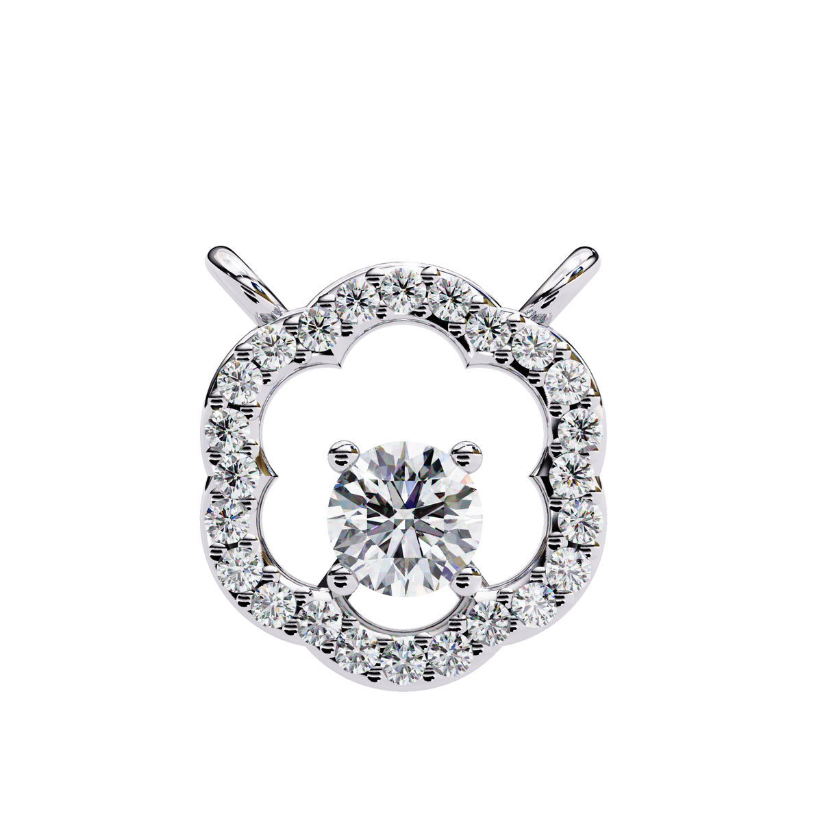 925 Sterling Silver & Diamond Halo Pendant