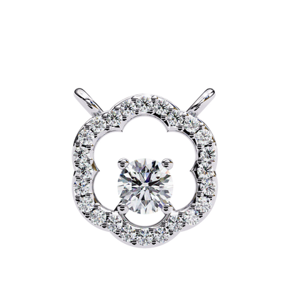 925 Sterling Silver & Diamond Halo Pendant