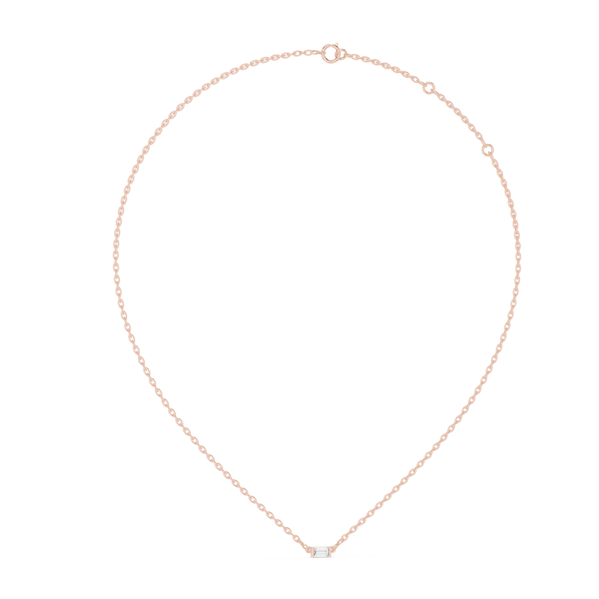 Dainty Baguette Diamond Pendant