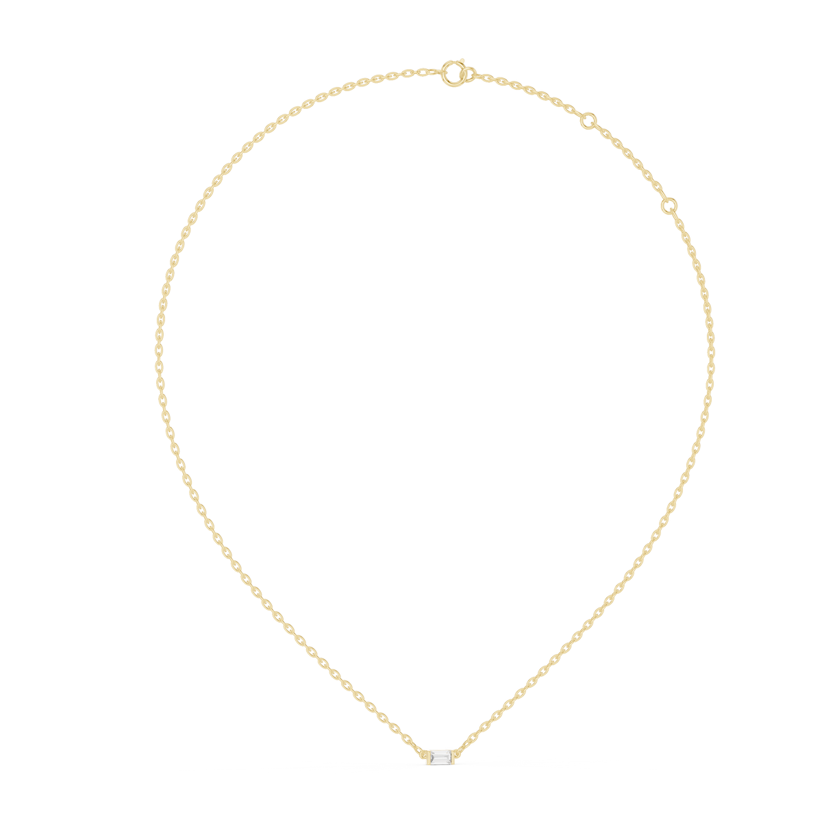 Dainty Baguette Diamond Pendant