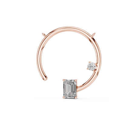 Modern Elegance Open Circle Emerald-Cut Diamond Pendant
