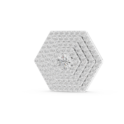 Hexagonal Pavé Diamond Pendant Necklace