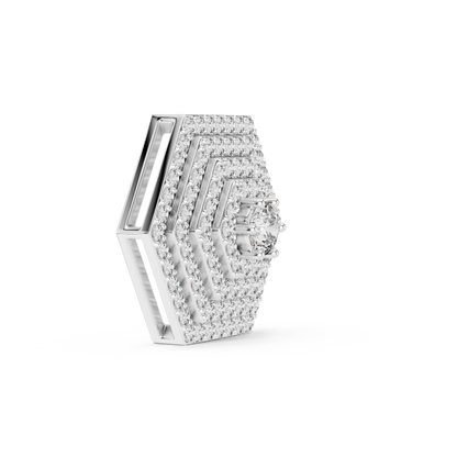 Hexagonal Pavé Diamond Pendant Necklace