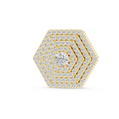 Hexagonal Pavé Diamond Pendant Necklace