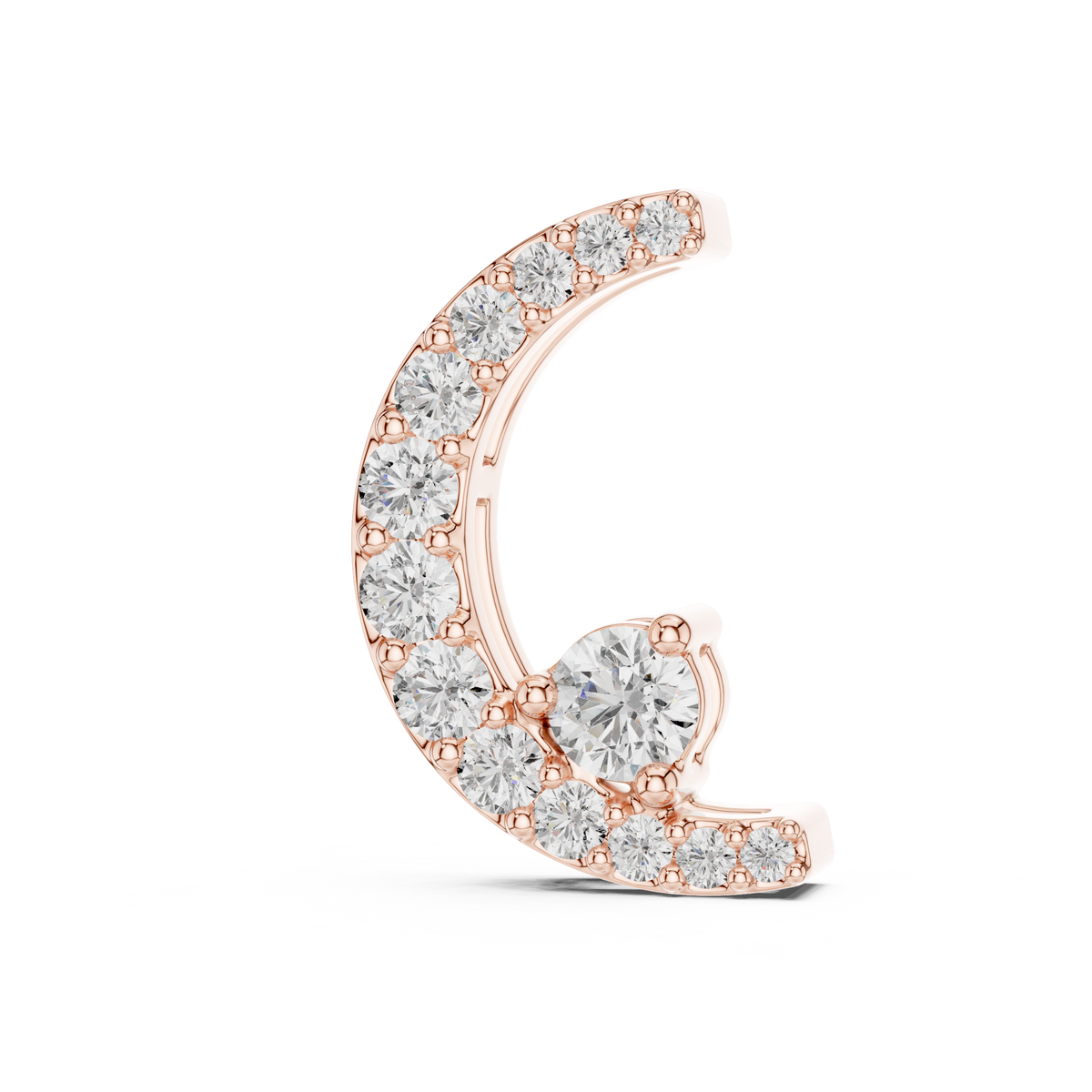 Celestial Crescent Moon Diamond Necklace