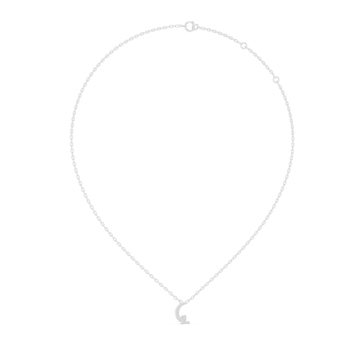 Celestial Crescent Moon Diamond Necklace