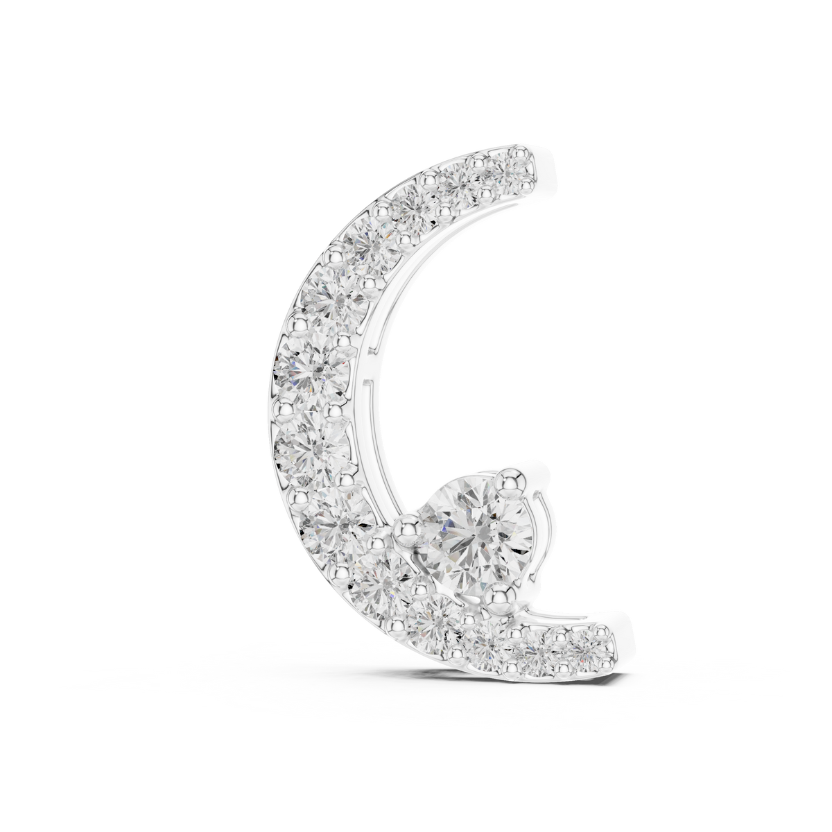 Celestial Crescent Moon Diamond Necklace