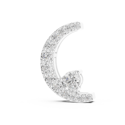 Celestial Crescent Moon Diamond Necklace