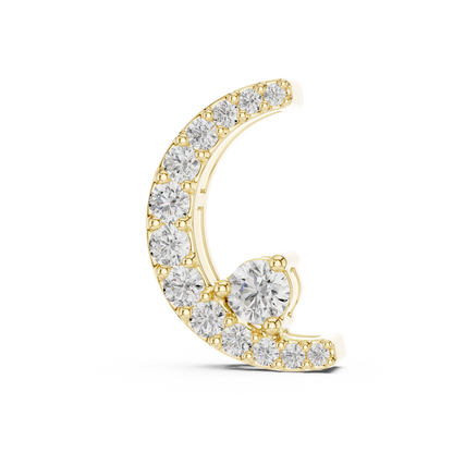 Celestial Crescent Moon Diamond Necklace