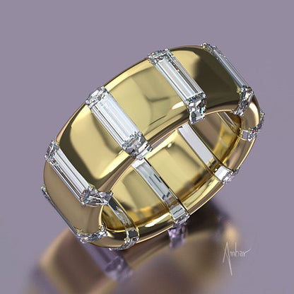 Cigar band eternity ring