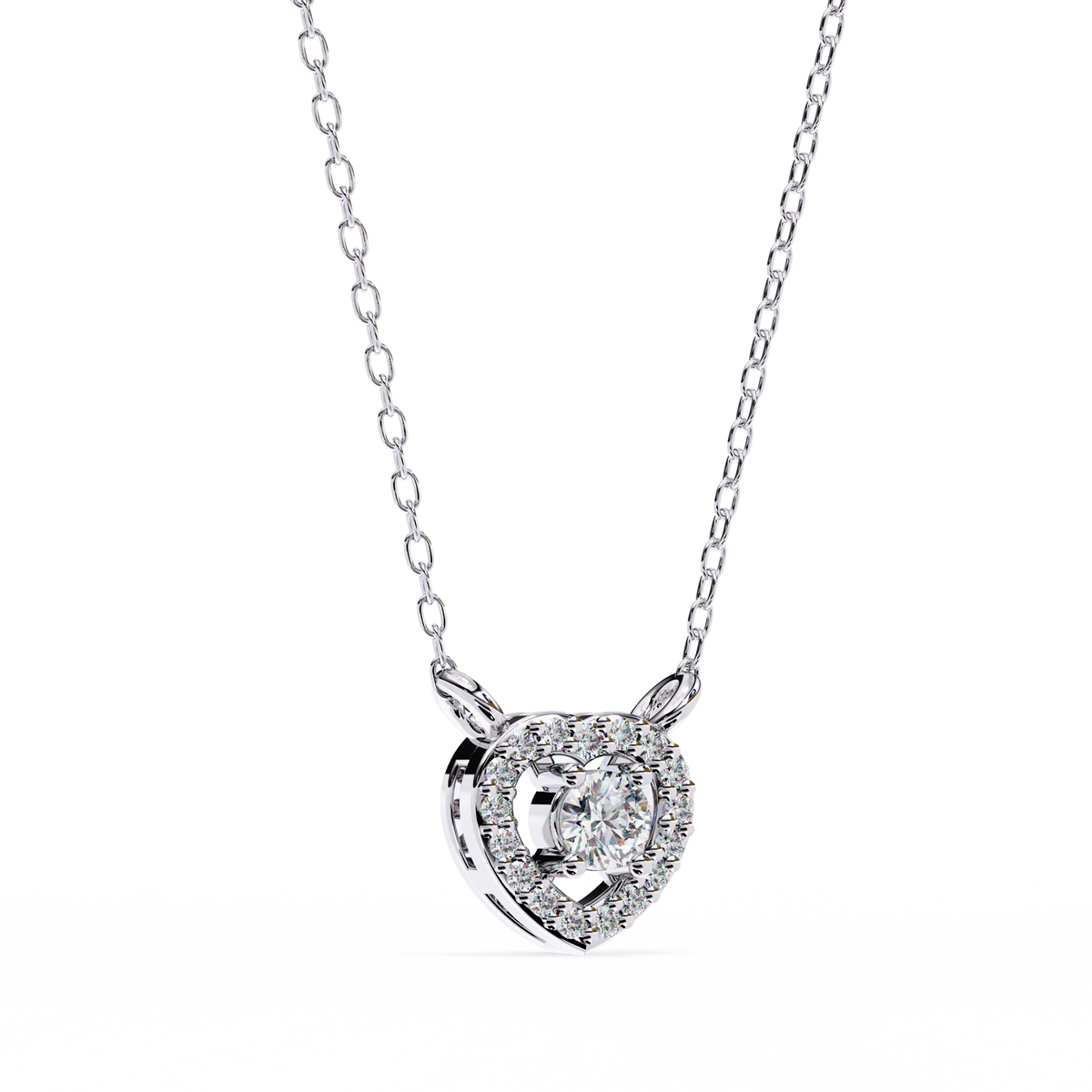 Diamond Heart Pendant Necklace