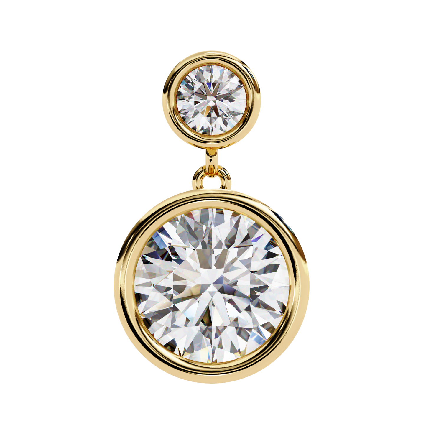 Diamond Bezel Drop Earrings