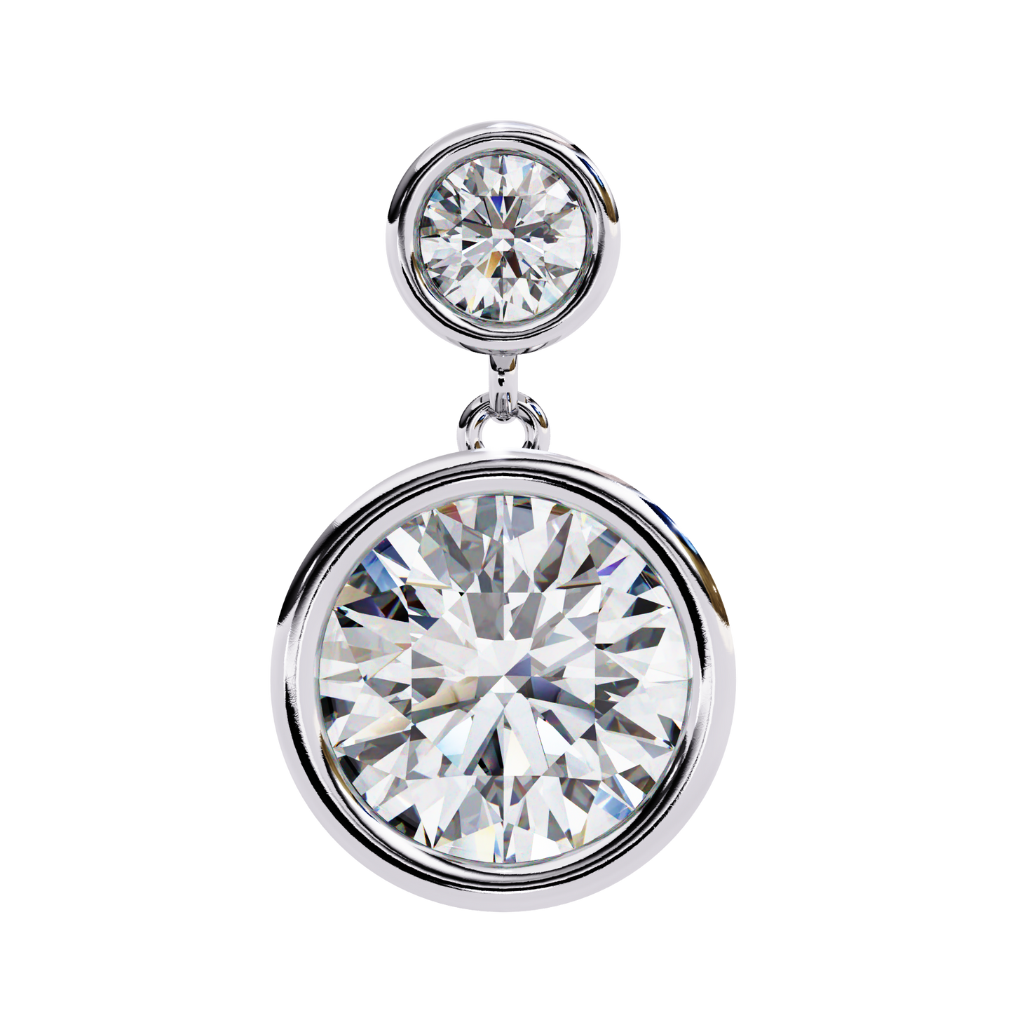 Diamond Bezel Drop Earrings