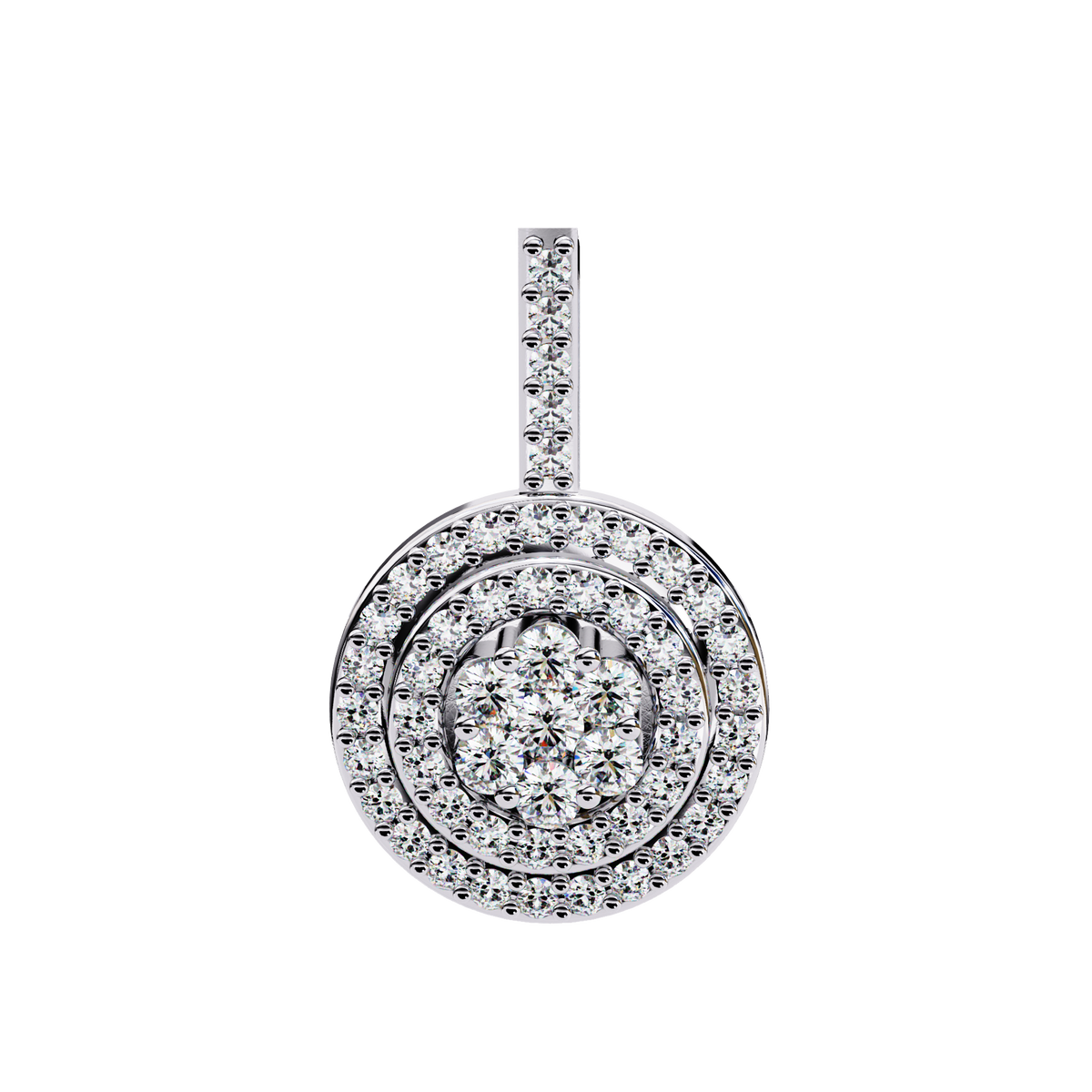 Diamond Halo Cluster Pendant