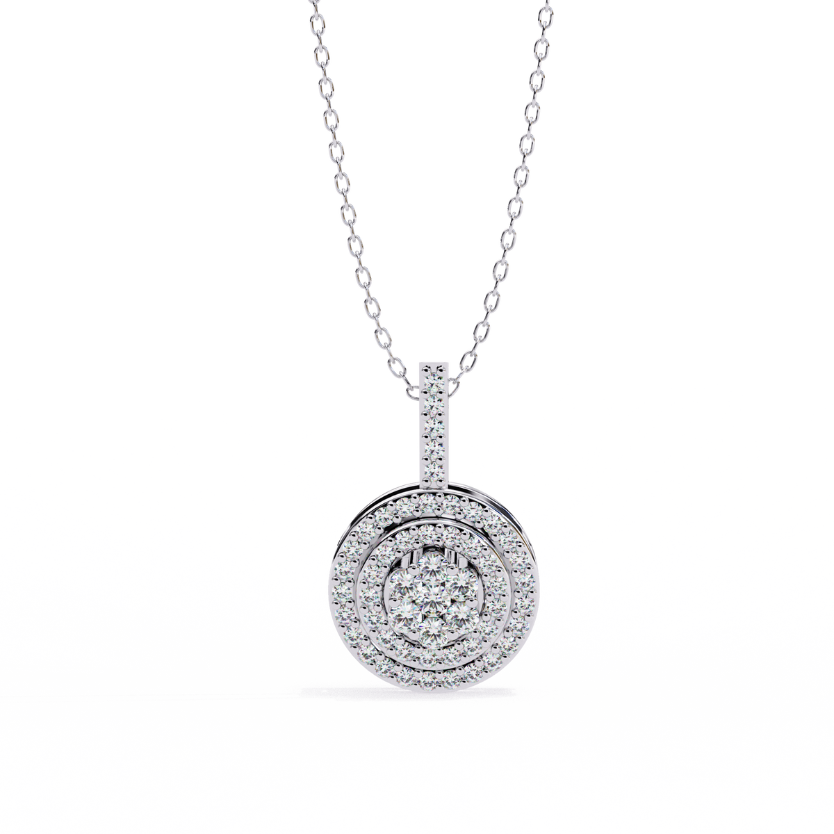 Diamond Halo Cluster Pendant
