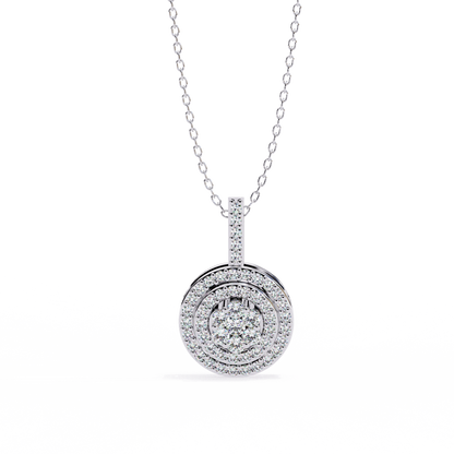 Diamond Halo Cluster Pendant
