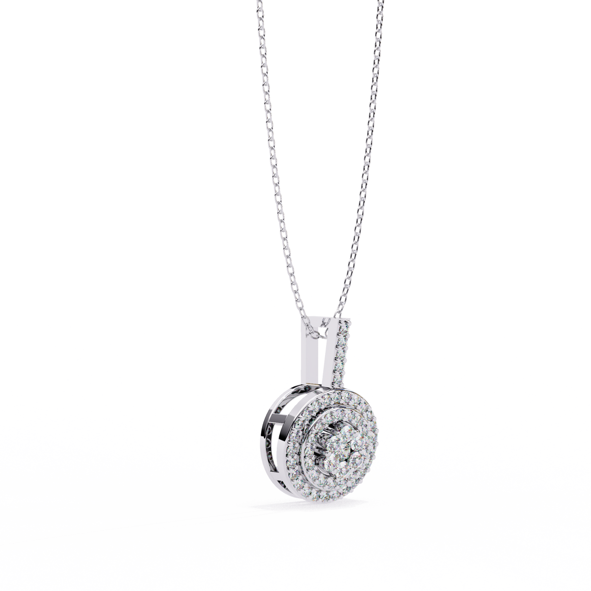 Diamond Halo Cluster Pendant