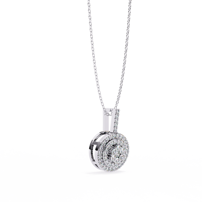 Diamond Halo Cluster Pendant