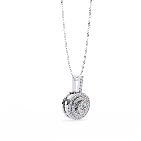 Diamond Halo Cluster Pendant
