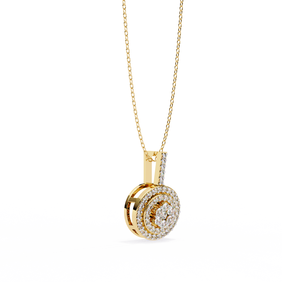 Diamond Halo Cluster Pendant