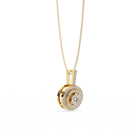 Diamond Halo Cluster Pendant