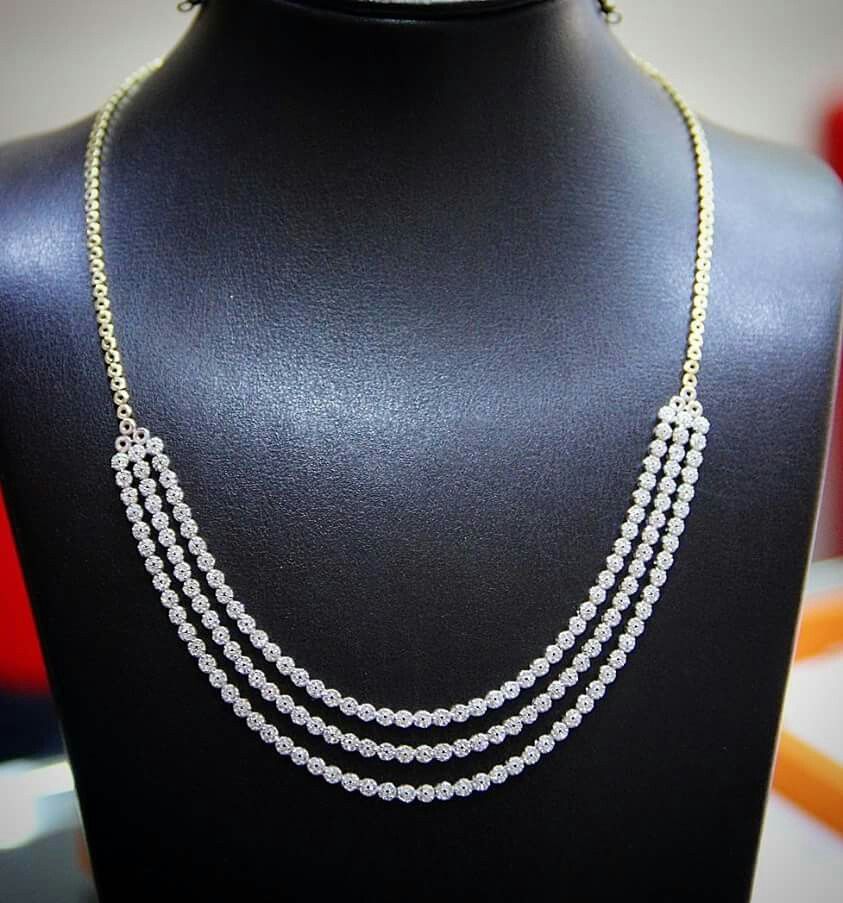 stunning layered diamond necklace
