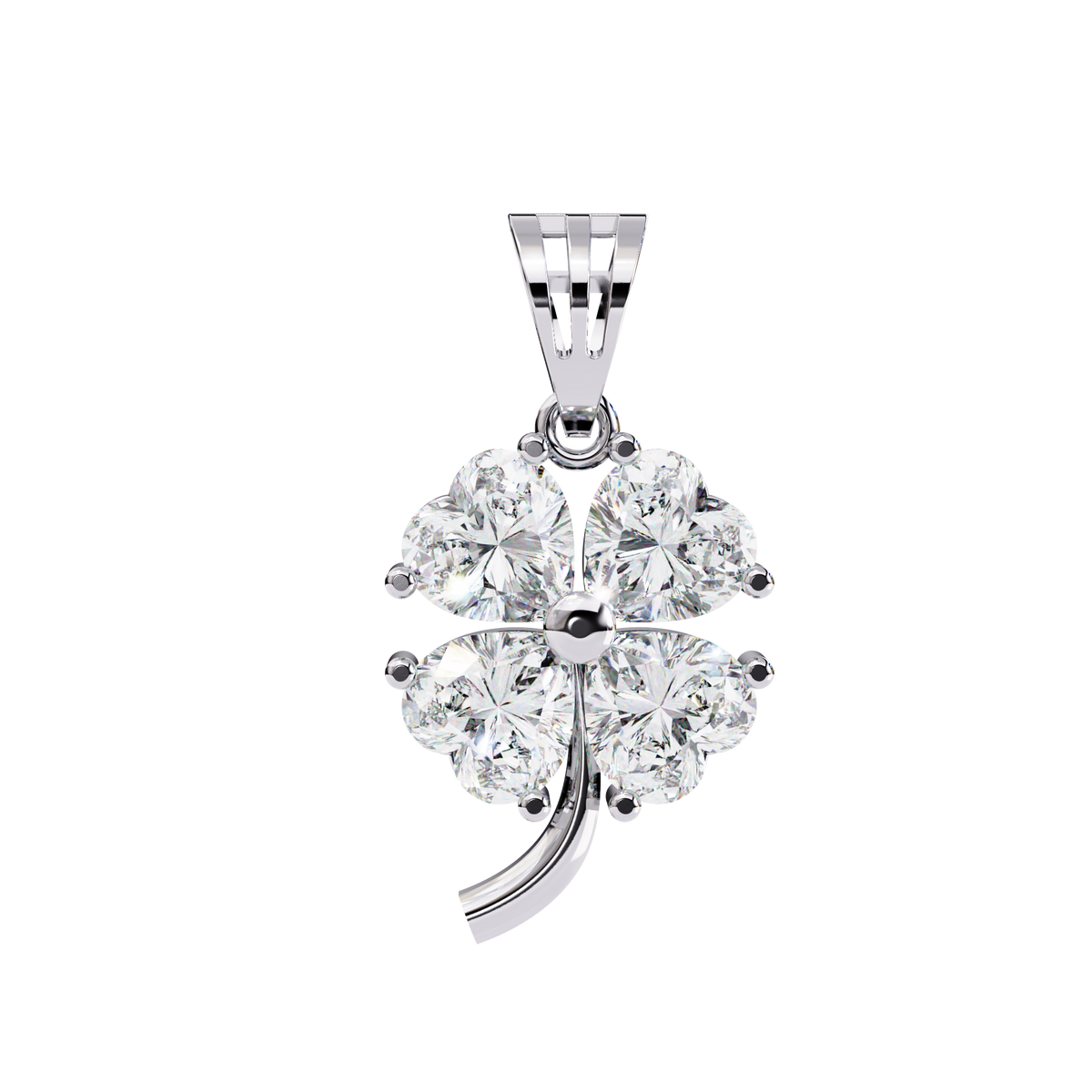 Four precision-cut heart-shaped stones Pendant