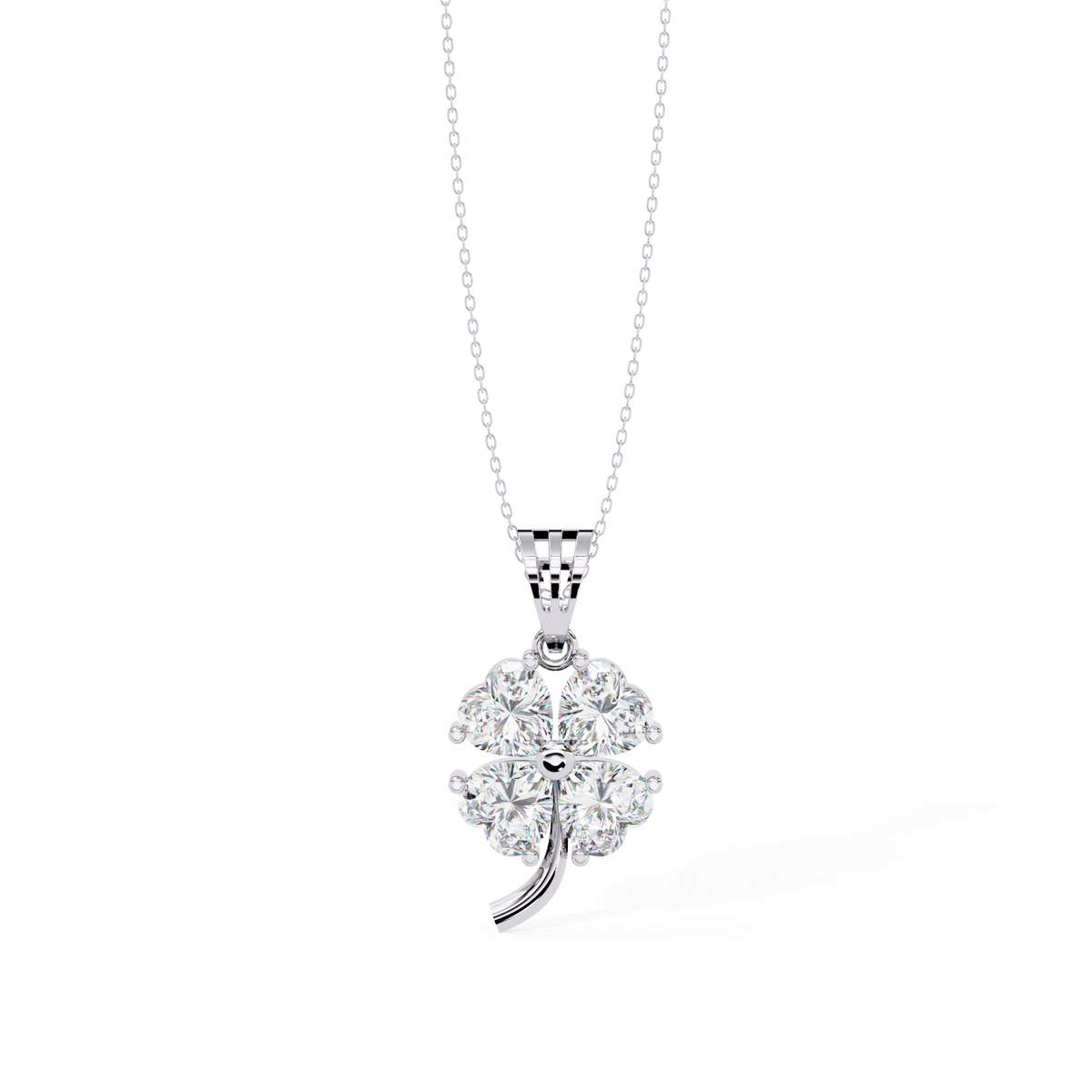 Four precision-cut heart-shaped stones Pendant
