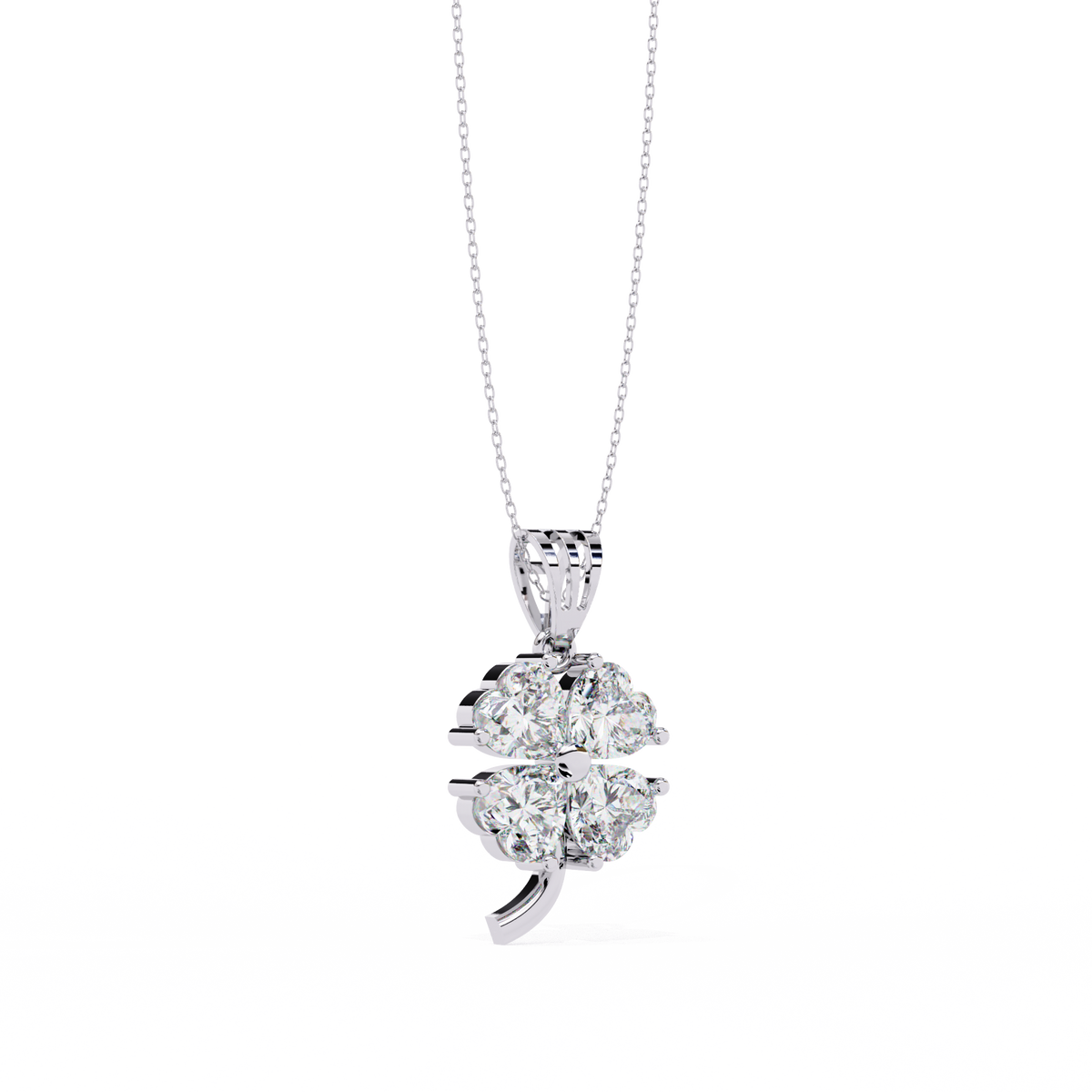 Four precision-cut heart-shaped stones Pendant