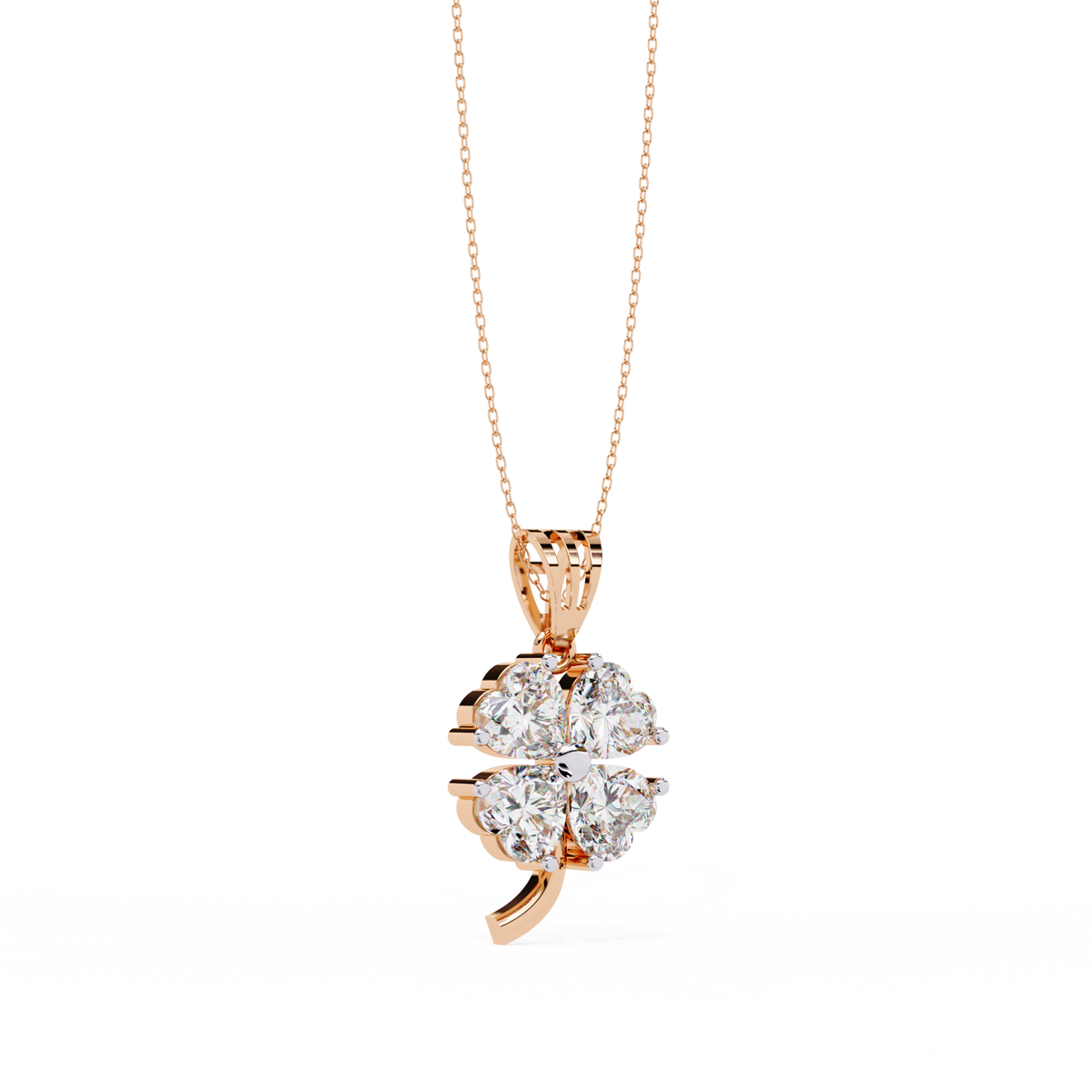 Four precision-cut heart-shaped stones Pendant