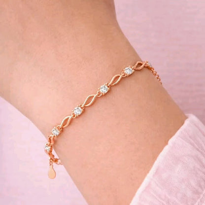 Elegant Rose Gold Infinity Chain Bracelet