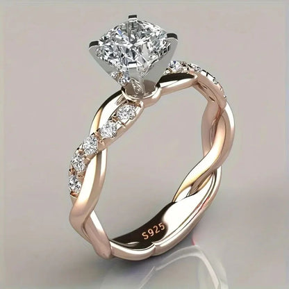 💎 Elegant Cushion-Cut Twisted Vine Engagement Ring